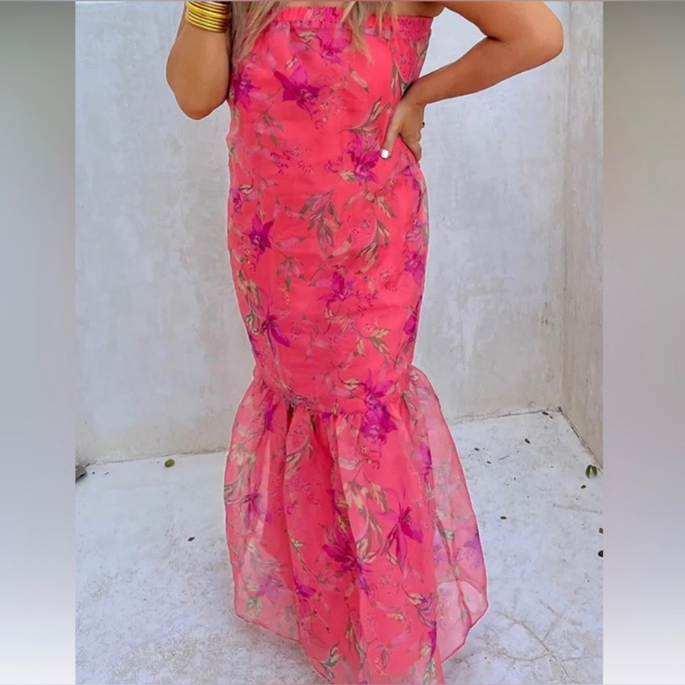 NWT Buddy Love Dayton Strapless Maxi Dress Daylily size M